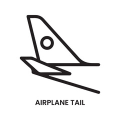 Airplane Tail Icon Black Outline Design vector