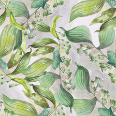seamless background with leaves