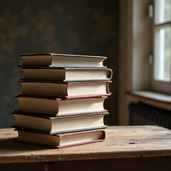 stack of old books