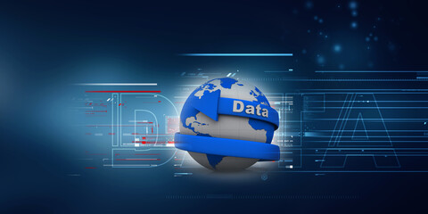 Fototapeta premium 3d rendering Data connected globe