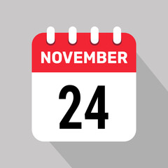 24 november calendar icon vector graphic design page icon
