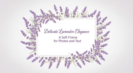 Fototapeta premium Delicate Lavender Elegance A Soft Frame for Photos and Art