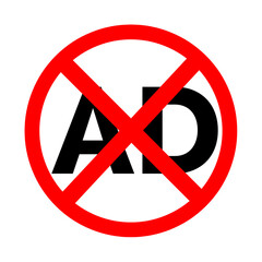 Ad no message icon, block ad png, restricted notice badge
