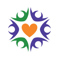 Caring Hands with Heart Centerpiece

