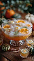 Playful Halloween Punch Bowl with Floating Lychee Eyeballs & Citrus Fog