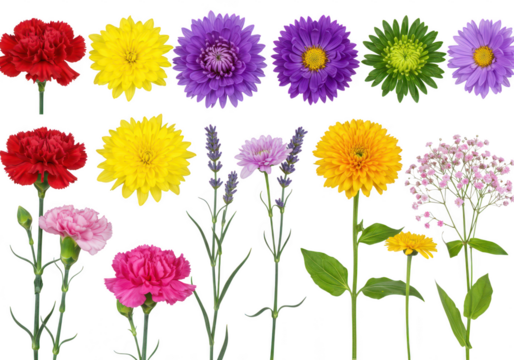 A colorful floral bouquet arrangement with various flowers isolated on transparent background - Powered by Adobe