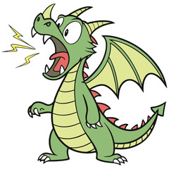Naklejka premium cartoon Dragon design for logo, t-shirt, tattoo, cards illustration vector design.