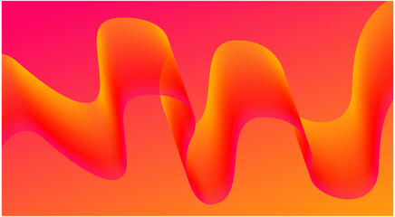 Wavy Blend Abstract Curved Background Orange Colorful Design Vector Illustration