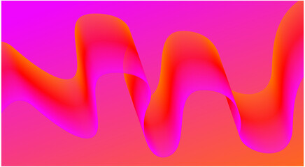 Wavy Blend Abstract Curved Background Colorful Pink Design Vector Illustration