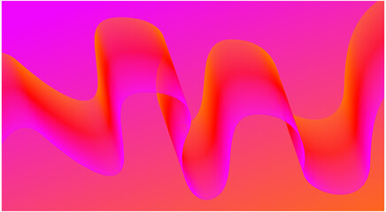 Wavy Blend Abstract Curved Background Colorful Pink Design Vector Illustration