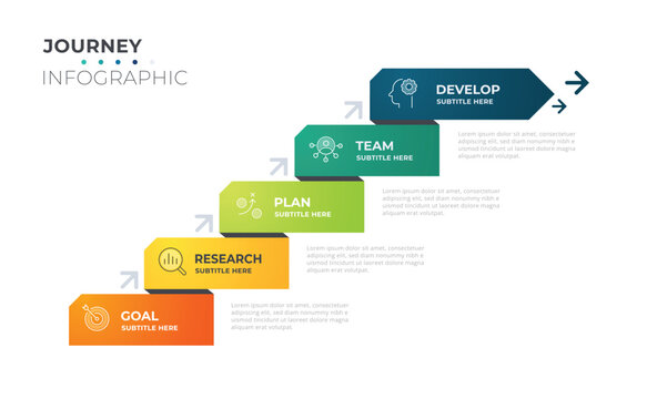 ladder Infographic 5 steps stairs to success growth template. Business process.