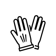 Obraz premium A pair of gloves depicted in a simple, black and white line drawing style.