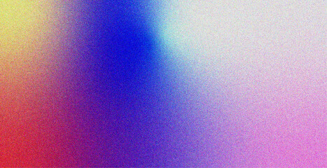 Abstract Grainy Gradient Background in Pink, Blue, and Yellow Tones.