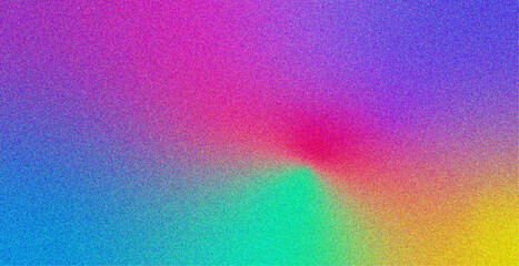 Modern abstract gradient background with vivid pink, purple, blue, green, and yellow hues blended through a grainy, noise-like texture. 