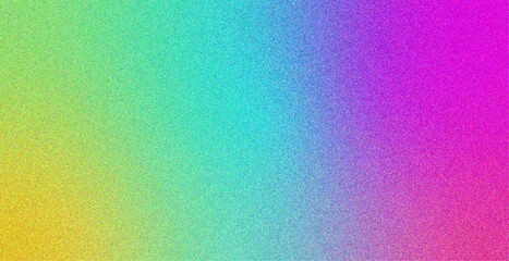 Colorful grainy gradient background with vibrant hues blending from yellow to cyan, blue, purple, and magenta. Perfect for creative projects, digital design.