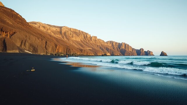 Perissa Beach, Santorini: Volcanic Black Sand and Peaceful Waves