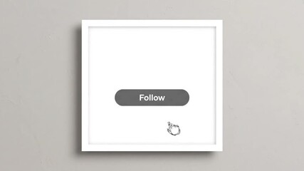 White frames with follow button animation for social media promotion strategy - Powered by Adobe