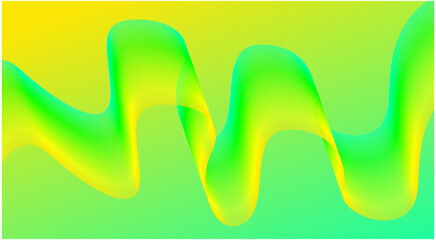 Wavy Blend Abstract Curved Background Yellow Green Colorful Design Vector Illustration