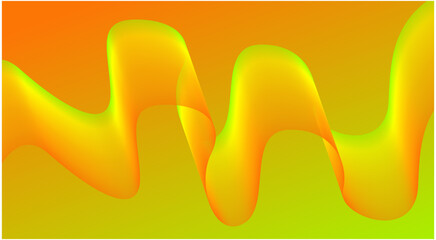 Wavy Blend Abstract Curved Background Yellow Colorful Design Vector Illustration