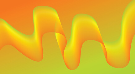 Wavy Blend Abstract Curved Background Yellow Colorful Design Vector Illustration