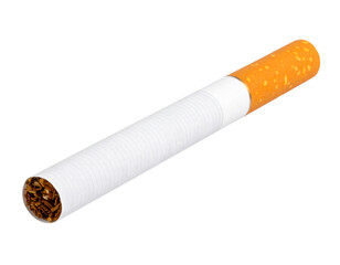  Top-Down View of a Single Rolled Cigarette with Clean Cut Edges, Transparent PNG