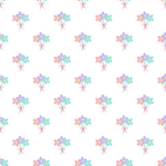Seamless Pattern of Pastel Flowers