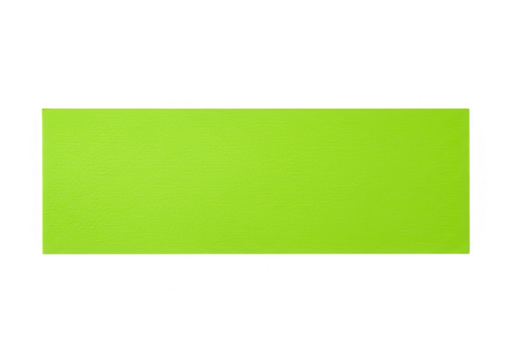 A vibrant green rectangular paper banner isolated on transparent background