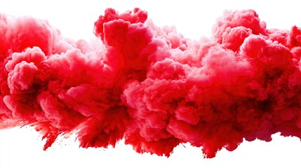 A festive explosion of red powder in mid-air against a clean white background.