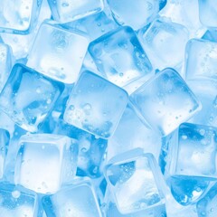 Obraz premium Blue Ice Cubes Texture Background