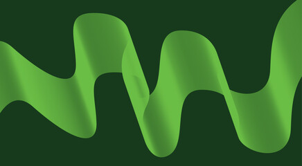 Wavy Blend Abstract Curved Background Green Color Design Vector Illustration