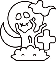 halloween coloring pages, for kids, illustration