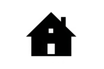 Outline of a simple house with a chimney on a white background image design
