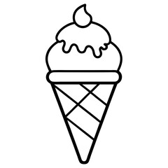 Clean Line Ice Cream Vector Icon