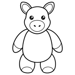 Cute Stuffed Friend Outline Vector