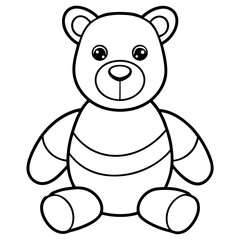 Cute Stuffed Friend Outline Vector