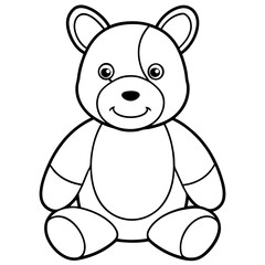 Obraz premium Cute Stuffed Friend Outline Vector