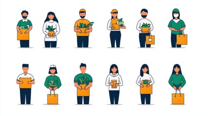 A group of diverse professionals including people of different genders ethnicities and occupations standing together as a united team of colleagues and coworkers