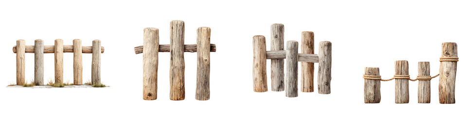 Fototapeta premium Rustic Wooden Fences: Weathered and Worn Textures