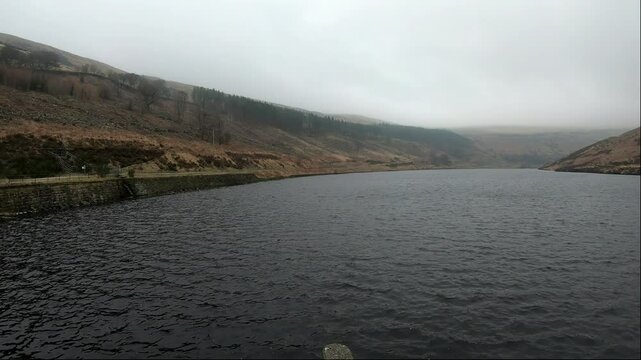 Calm water from a reservoir in England.