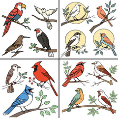 set of birds
