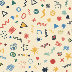 Playful Abstract Doodles A Vibrant and Fun Pattern