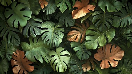 Lush Tropical Leaves Background. (26)