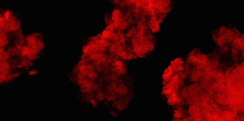  Red color powder explosion isolated on black background. Colorful dust explode. Paint Holi, dust particles splash. Network concept with spray. Futuristic technology element. 3D rendering.