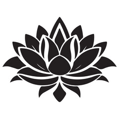 Lotus flower vector illustration with floral design on white background