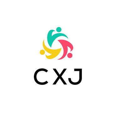 CXJ creative minimalist letter logo.