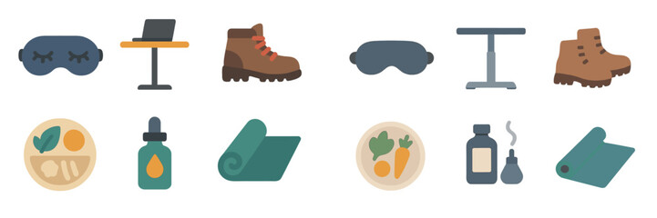 Collection of relaxation and wellness items on a minimalistic background for stress relief and self-care activities