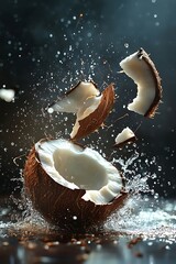 Exploding Coconut with Water Splash. (10)