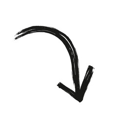 Hand Drawn Black Arrow Pointing Downwards