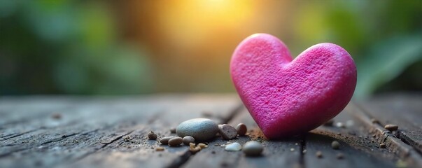 Serene Heart A Close-Up Image of a Peaceful Heart-Shaped Object, Perfect for Wellness, Meditation, and Mindfulness Themes.  Evokes Inner Calm and Stress Relief.