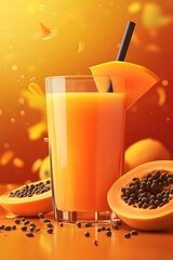 Fresh Papaya Juice with Tropical Drink. (5)